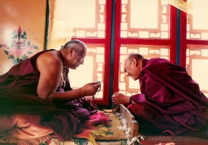 Khyentse Rinpoche with Trulshik Rinpoche at Shechen, Nepal Photo Marilyn Silverstone